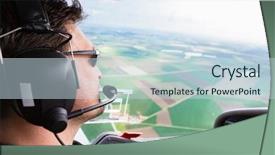  Presentation with flying - Cool new slide set with airfield - sport pilot flying his plane backdrop and a lemonade colored foreground