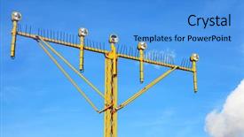  Presentation with direction - Slide deck having airfield lighting - airport approach landing direction light background and a teal colored foreground