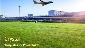  Presentation with motion - Amazing PPT theme having airfield lighting - car on the road whit backdrop and a tawny brown colored foreground