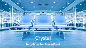  Presentation with light blue dna - Cool new presentation design with airfield lighting - modern airport hall with blue backdrop and a teal colored foreground