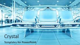  Presentation with airport - Slides having airfield lighting - modern luxury seats background and a light blue colored foreground