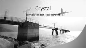  Presentation with plane - Slide deck with venetian buildings and boats along canal grande venice italy background and a dark gray colored foreground