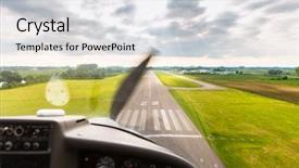  Presentation with propeller - Presentation theme featuring airfield strip with propeller background and a light gray colored foreground