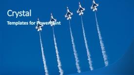  Presentation with super fighter jets - Presentation consisting of f-16 thunderbird jets flying background and a ocean colored foreground