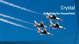  Presentation with formation of earth - Slide deck consisting of f-16 thunderbird jets flying background and a ocean colored foreground