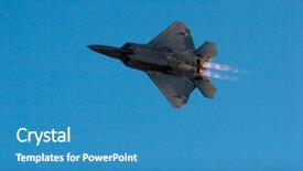  Presentation with airforce - Amazing slide deck having army airforce - f-22 raptor jet airplane backdrop and a teal colored foreground