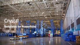  Presentation with aerospace - PPT theme featuring army airforce - inside aerospace production facility bulkhead background and a gray colored foreground