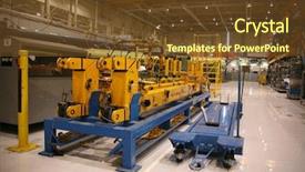  Presentation with aerospace - Beautiful presentation design featuring army airforce - inside aerospace production facility backdrop and a tawny brown colored foreground