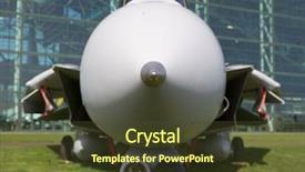  Presentation with fighter jet - Amazing slide deck having soft focus jet fighter profile backdrop and a tawny brown colored foreground