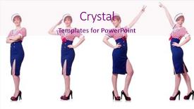  Presentation with blank whiteboard isolated on white - Amazing PPT layouts having airhostess isolated on the white backdrop and a  colored foreground