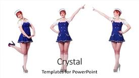  Presentation with brown sugar isolated on white - Slide deck consisting of airhostess isolated on the white background and a  colored foreground