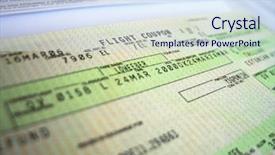  Presentation with charter flight - Audience pleasing PPT theme consisting of airline boarding pass - flight ticket detailed 1 backdrop and a sky blue colored foreground