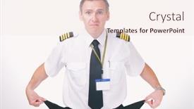  Presentation with airline industry - Presentation theme enhanced with airline-captain-pilot-showing background and a  colored foreground