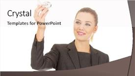  Presentation with airplane - Beautiful presentation design featuring airline company - beautiful business woman holding airplane backdrop and a  colored foreground