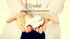  Presentation with airplane - Presentation theme featuring airline company - beautiful business woman holding airplane background and a  colored foreground