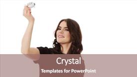  Presentation with airplane queuing on runway - PPT theme having airline company - beautiful businesswoman holding airplane miniature background and a  colored foreground