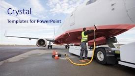  Presentation with airline - Slide set featuring airline crewmembers - full length of crew member background and a sky blue colored foreground