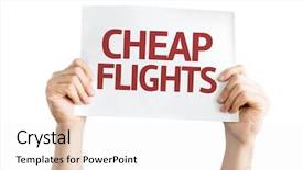 Presentation with cheap - Slide set consisting of airline hotel travel - cheap flights card isolated background and a white colored foreground