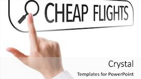  Presentation with cheap - Colorful PPT layouts enhanced with airline hotel travel - cheap flights written in search backdrop and a white colored foreground