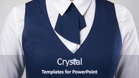  Presentation with photo - Cool new presentation theme with airline hotel travel - service woman uniform closeup photo backdrop and a navy blue colored foreground