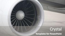  Presentation with engine - Colorful presentation theme enhanced with airline industry - abstract plane engine backdrop and a gray colored foreground