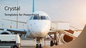  Presentation with commercial - PPT layouts consisting of airline industry - commercial airplane beying prepared background and a lemonade colored foreground