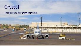  Presentation with maintenance - Presentation featuring airline maintenance - airport background and a light blue colored foreground