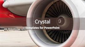  Presentation with turbine - Beautiful slide deck featuring airline maintenance - turbine of airplane backdrop and a tawny brown colored foreground