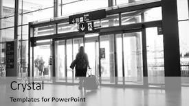  Presentation with airline - Cool new presentation with airline passenger exiting an airport backdrop and a  colored foreground