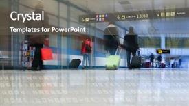  Presentation with passengers - Colorful PPT layouts enhanced with airline passengers at the airport backdrop and a gray colored foreground