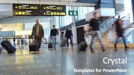  Presentation with passengers - Theme featuring airline passengers at the airport background and a gray colored foreground