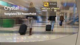  Presentation with passengers - Presentation enhanced with airline passengers at the airport background and a coral colored foreground