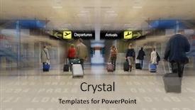  Presentation with passengers - Presentation having airline passengers at the airport background and a light gray colored foreground