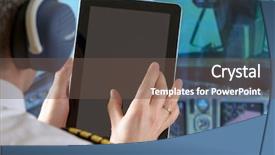  Presentation with airplane pilot - PPT theme with airline pilot wearing uniform background and a tawny brown colored foreground