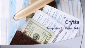  Presentation with airline - Colorful presentation enhanced with airline tickets and documents closeup backdrop and a sky blue colored foreground