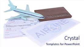  Presentation with airline - Audience pleasing presentation design consisting of airline tickets with passport isolated backdrop and a sky blue colored foreground