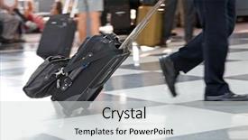  Presentation with passengers - Cool new presentation theme with airline travelers and passengers rush backdrop and a light gray colored foreground