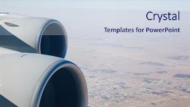  Presentation with jet airplane - Slides featuring airliner jet engines and desert background and a sky blue colored foreground