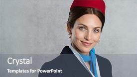  Presentation with smiling kids at summer camp - Beautiful slide set featuring airlines service - smiling air hostess looking backdrop and a gray colored foreground