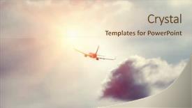  Presentation with skies - Presentation design with airlines transportation and airlift industry background and a lemonade colored foreground