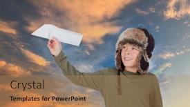  Presentation with airplane - Colorful slide deck enhanced with airman-young-playing backdrop and a coral colored foreground