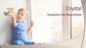  Presentation with two cute sisters playing - Cool new slides with airplain - cute little boy playing backdrop and a  colored foreground