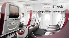  Presentation with interior - Slide deck consisting of airplain - empty airplane interior background and a light gray colored foreground