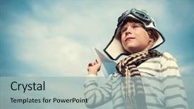  Presentation with airplane - Audience pleasing presentation design consisting of airplane - concepts backdrop and a light blue colored foreground