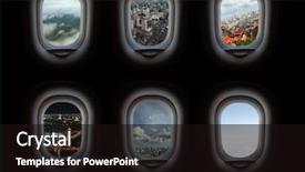  Presentation with windows - Theme consisting of airplane - group of plane windows background and a wine colored foreground