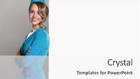  Presentation with empty stage blue curtain - PPT theme enhanced with airplane - portrait of charming stewardess wearing background and a pink colored foreground