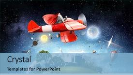  Presentation with deliver - Theme having airplane - santa hurrying up to deliver background and a light blue colored foreground