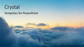  Presentation with airplane - Amazing PPT theme having airplane - view above the clouds beautiful backdrop and a light blue colored foreground