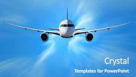  Presentation with airplane night sky cloud - Beautiful presentation design featuring airplane above the clouds motion backdrop and a teal colored foreground