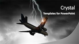  Presentation with airplane crash - PPT layouts with airplane accident mixed media background and a black colored foreground